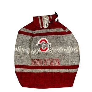 Ohio State Woven Stripe Drawstring Backpack Red Gray